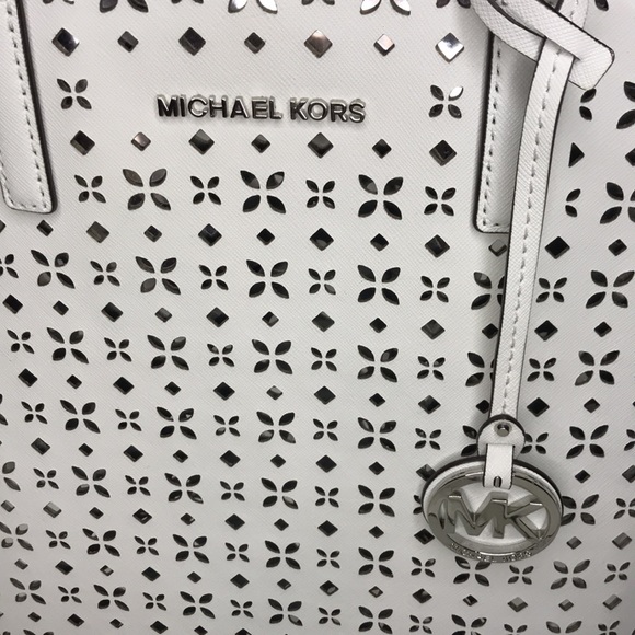 MMK Leather Lasercut Embellished Tote - Picture 5 of 13